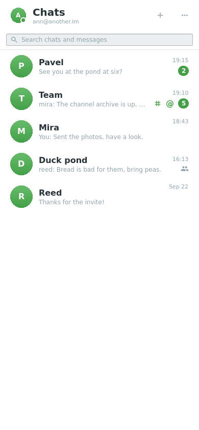 Eesti Hääl on Android: the chat list